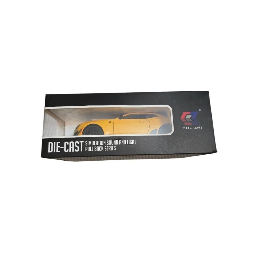NIB Die-Cast Simulation Sound and Light Pull Back Series Yellow Car